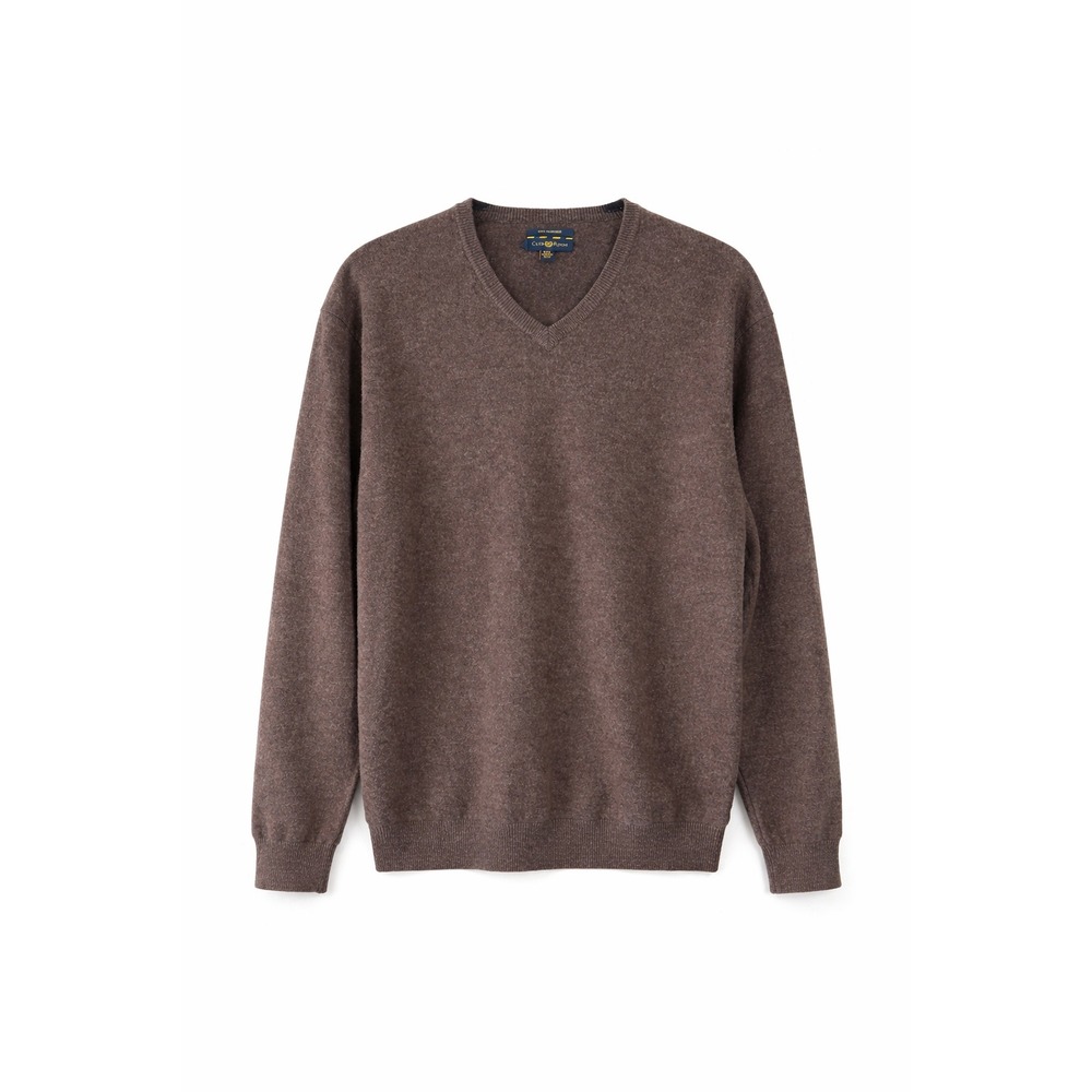 Club Room 100% Cashmere V Neck Sweater Mens XXL Brown 2 Ply